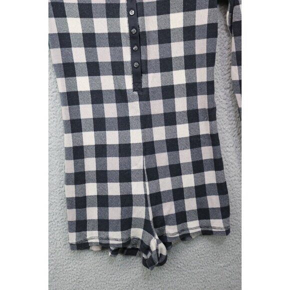 Victoria's Secret Plaid Waffle Knit Long Sleeve Romper-Size XS/TP - Picture 2 of 10
